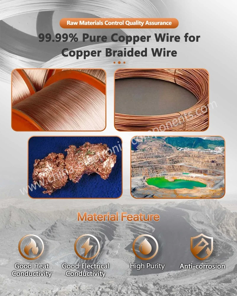 99.99% Pure Copper Wire for Solid Round Copper Braid 99.99% Pure Copper Wire for Solid Round Copper Braid